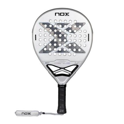 Vue de face complète de la raquette Nox Genius 12K Alum Xtrem 2027