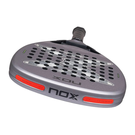 Détail du cadre et du pont de la raquette Nox Genius Attack 18K Alum 2027