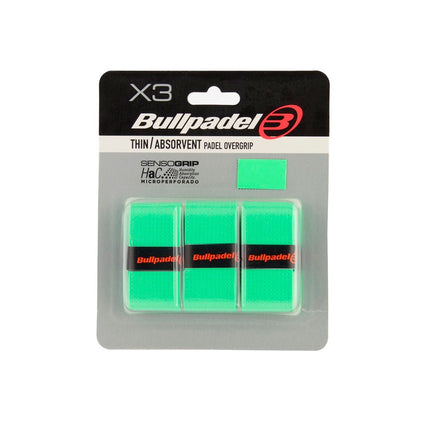 Surgrips Bullpadel Fin et Absorbant GB1705 x3 vert