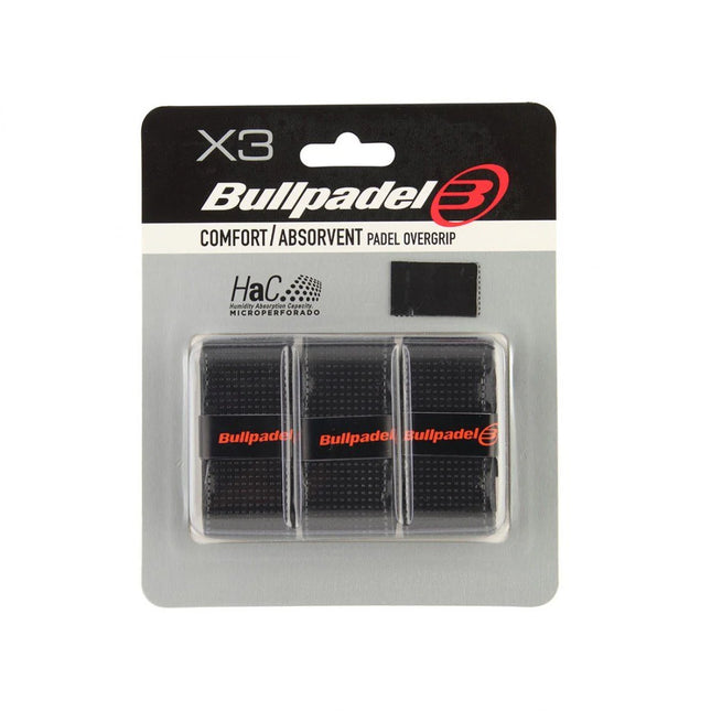 Pack 3 surgrips Bullpadel Comfort Absorbant GB1201 Noir
