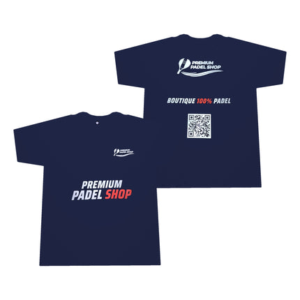 Tee-shirt Premium Padel Shop bleu marine, face et dos